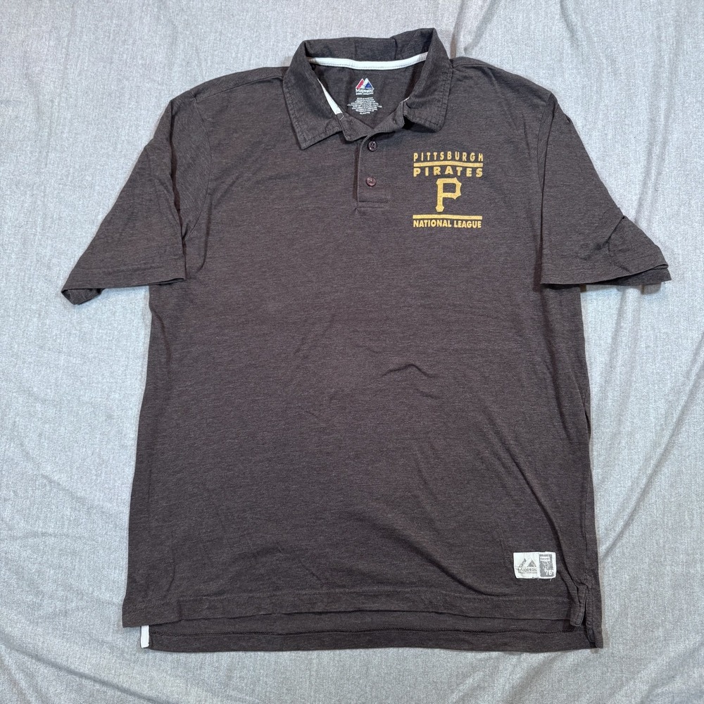 Pittsburgh Pirates Shirt Mens XL Polo MLB‎ Baseball National League Majestic